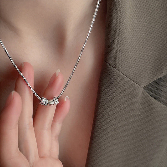 Waist Sier Simple Plaid Metal Pendant Clavicle Necklaces