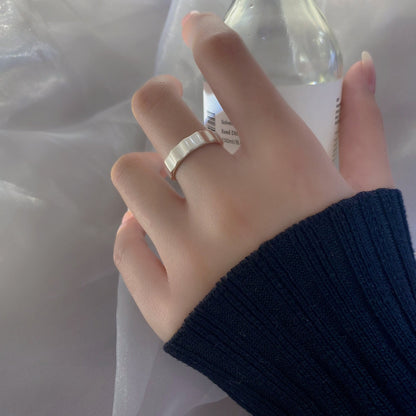 Women's Korean Style Sterling Sier Irregular Open Rings