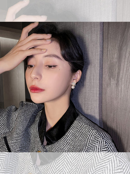 Women's Pearl Full Diamond High-grade Trendy Elegant Rings