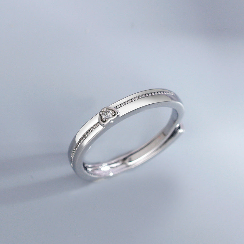 Pair Of Fashion Heart-shaped Open Trendy Rings