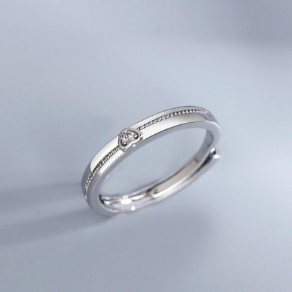 Pair Of Fashion Heart-shaped Open Trendy Rings