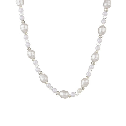 Imitation Pearl Simple Elegant Transparent Crystal Necklaces