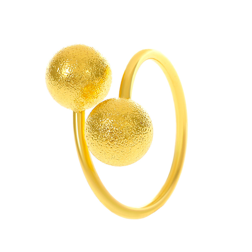 Women's Golden Bean Open Light Sand Stall Rings
