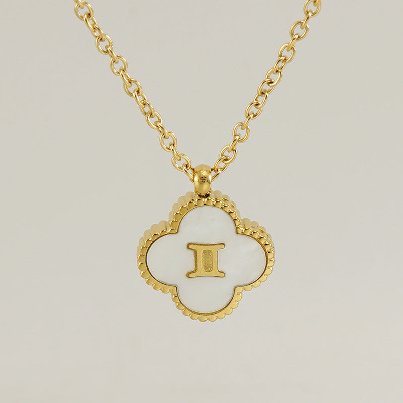 Titanium Steel Clover Shell Constellation Stainless Necklaces
