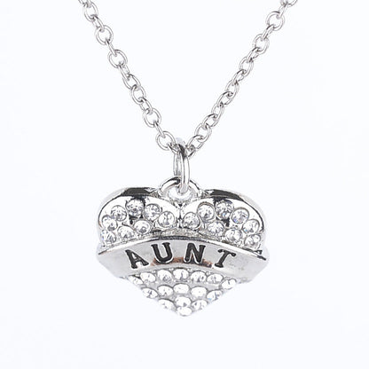 Simple Letter Family Member Full Diamond Necklaces