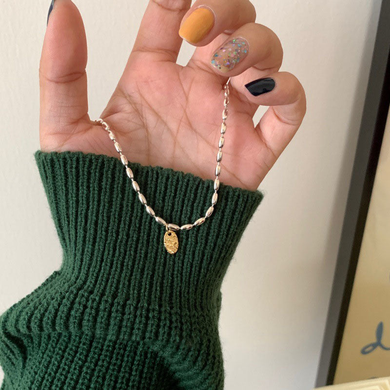 Women's Letter Light Luxury Minority Style Sier Sweater Clavicle Chain Necklaces