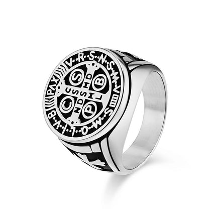 Men's Style Exorcist Titanium Steel Cross Niche Personality Rings