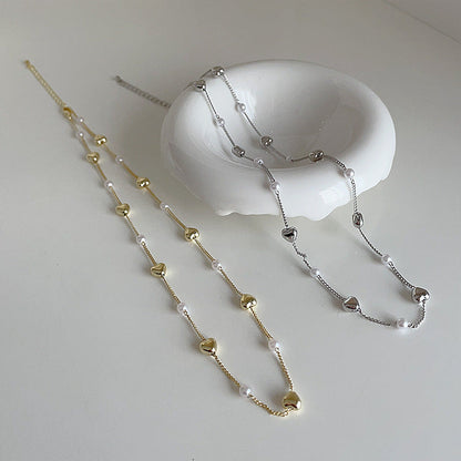 Heart Pearl Female Niche Retro Personality And Necklaces