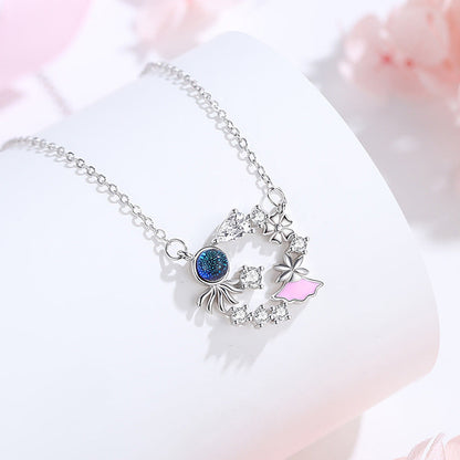 Female Korean Dopamine Ornament Octopus You Quilt Necklaces