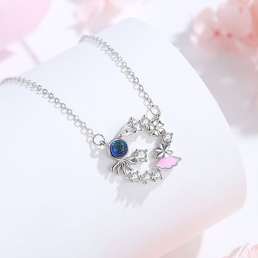 Female Korean Dopamine Ornament Octopus You Quilt Necklaces
