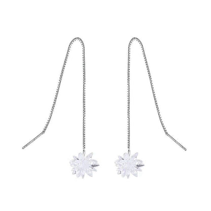 Women's Simple Eardrops Elegant High-grade Crystal Flowers Earrings