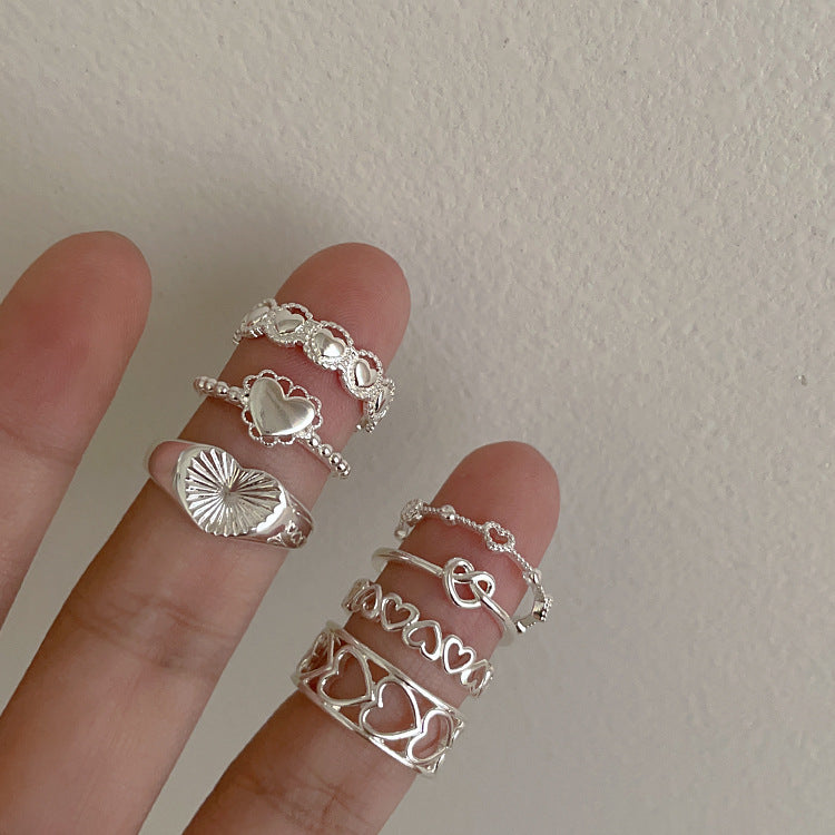 Heart Female French Retro Minority Design Sense Rings
