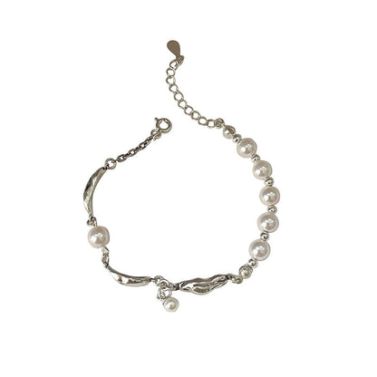 Sterling Pearl Female Buckle Design Beaded Bracelets