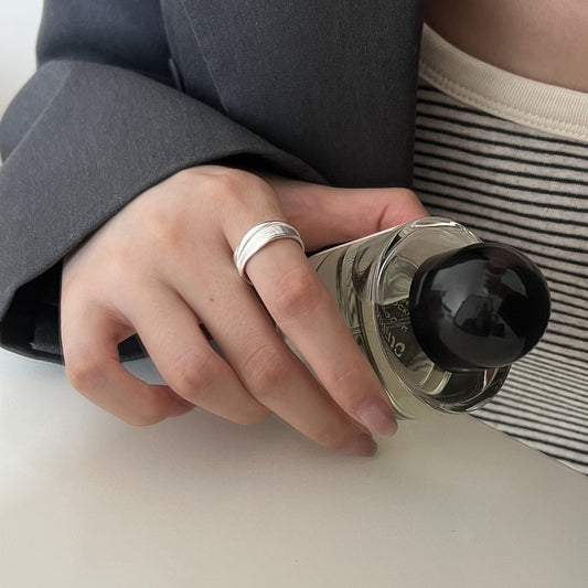 Entire Sterling Sier Bright Matte Glossy Open Rings