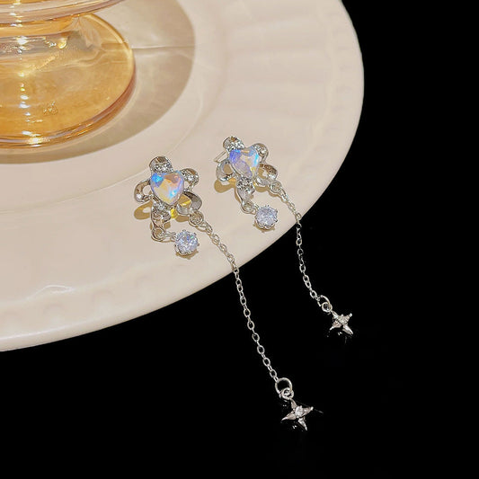 Romantic Rose Fresh Ear Temperamental Tassels Earrings