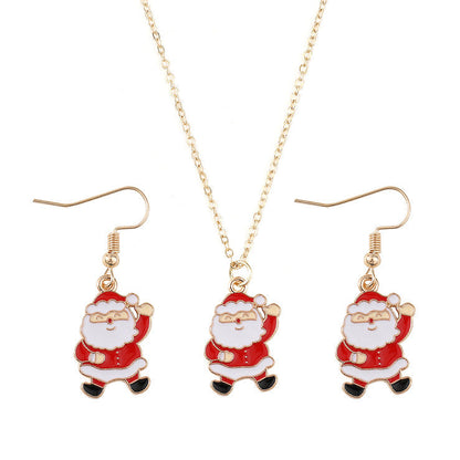 Fashion Christmas Holiday Simple Trend Santa Claus And Necklaces