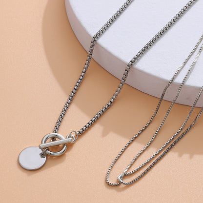 Women's Simple Buckle Pendant For Design Sweater Necklaces