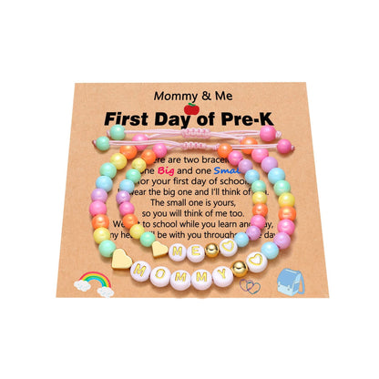 Women's Round English Spacer Beads Handmade Adjustable Bracelets