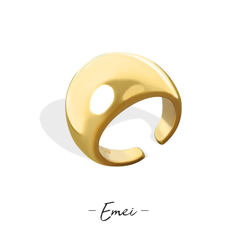 Exaggeration Niche Geometric Large Glossy Female Open Rings