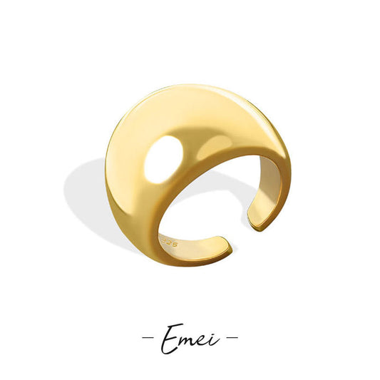 Exaggeration Niche Geometric Large Glossy Female Open Rings