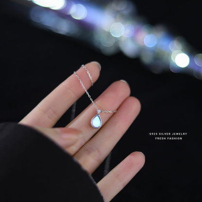 Temperament Mermaid Water Drop Special Interest Light Luxury Design Necklaces