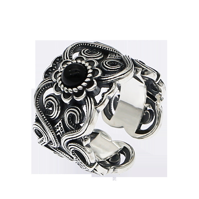 Men's Sier Vintage Creative Trendy Personalized Ethnic Rings