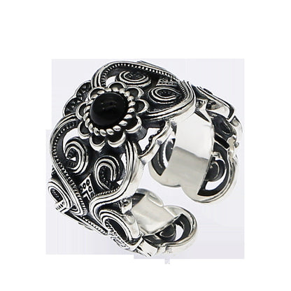 Men's Sier Vintage Creative Trendy Personalized Ethnic Rings