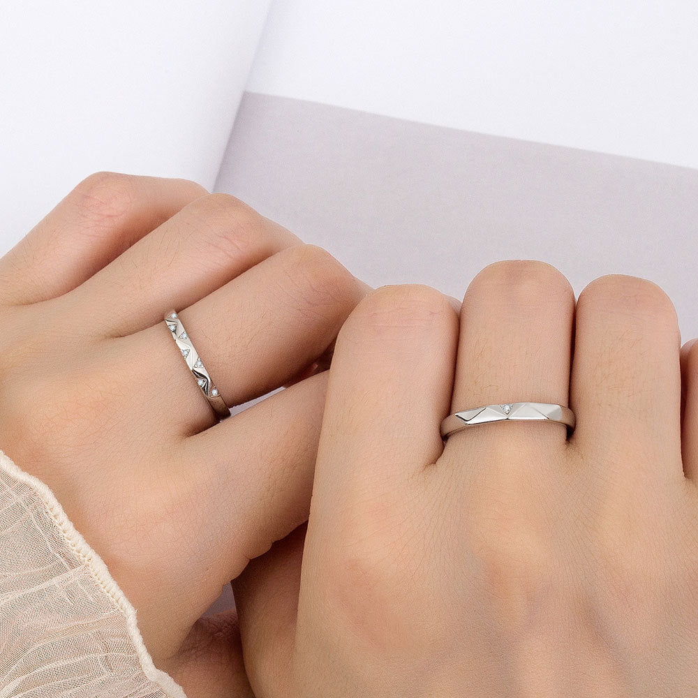 Starry Couple Niche Design Diamond Adjustable Rings