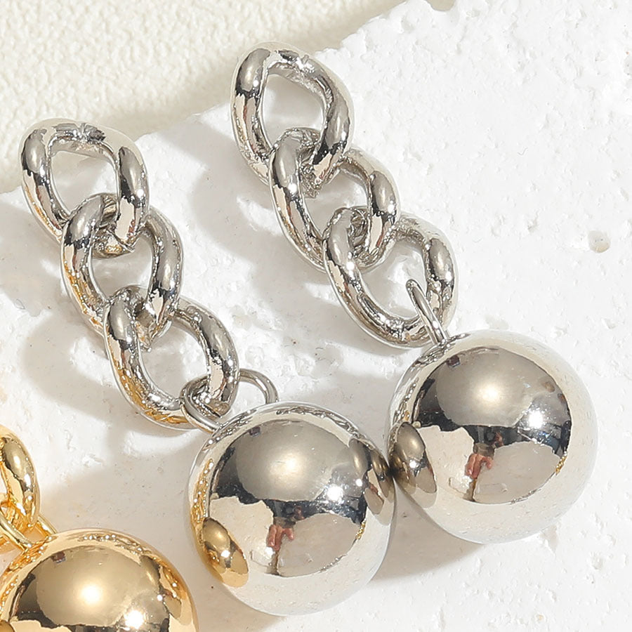 Copper Plated Real Gold Bowknot Ball Earrings