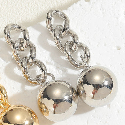 Copper Plated Real Gold Bowknot Ball Earrings