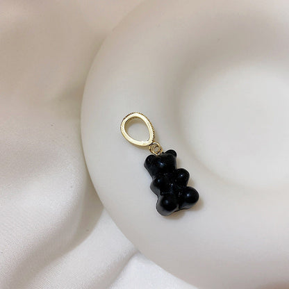 Transparent Bear Metal Smiley Pendant Female Necklaces