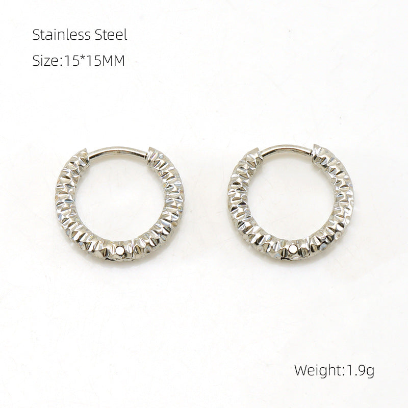 Titanium Steel Batch Flower Ear Clip Earrings