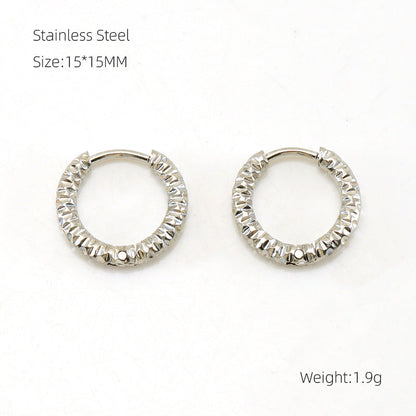 Titanium Steel Batch Flower Ear Clip Earrings