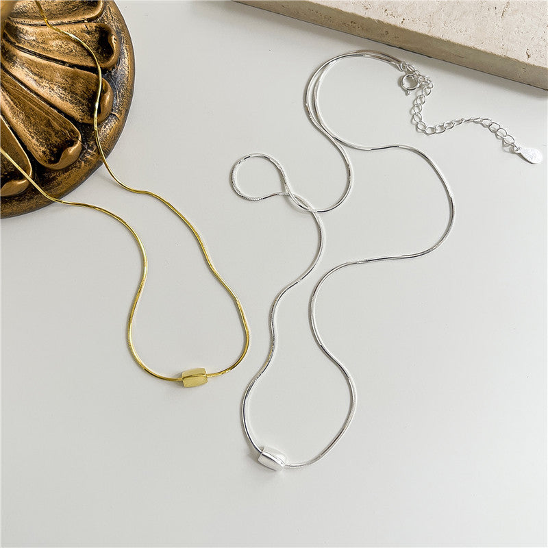 Female Style Fashion Twisted Square Snake Bones Chain Temperament Necklaces