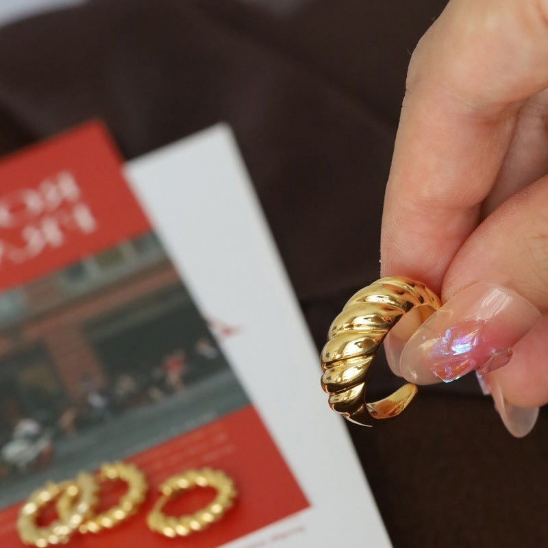 Women's For Retro Fashion And Personalized Sier Opening Hip Hop Rings