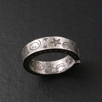 Women's & Men's & Sense Retro Hip Hop Smiley Face Rings