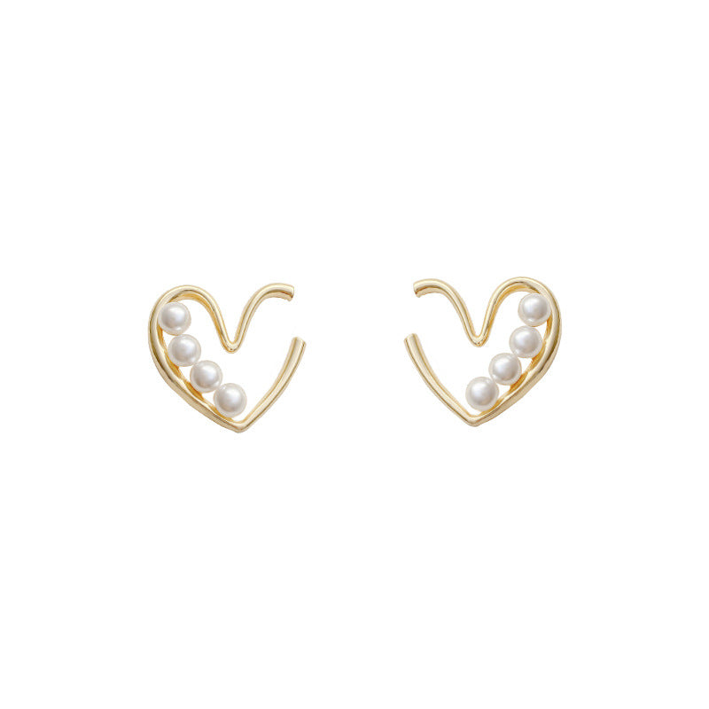 Unique Design Gap Love Heart Retro Style Exaggerated Earrings