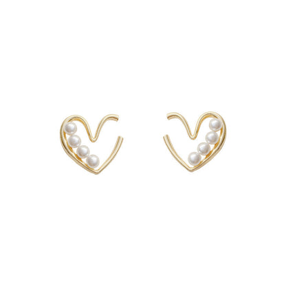 Unique Design Gap Love Heart Retro Style Exaggerated Earrings