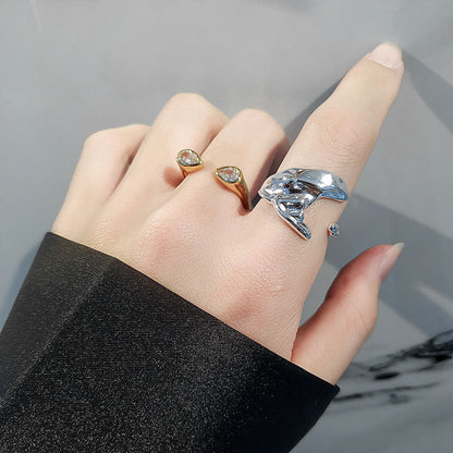 Korean Style Niche Design Minimalist Irregular Rings