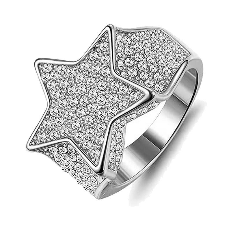 Men's Fashion And Luxury Polygon Shiny Hip Hop Rings