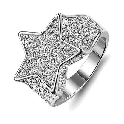 Men's Fashion And Luxury Polygon Shiny Hip Hop Rings