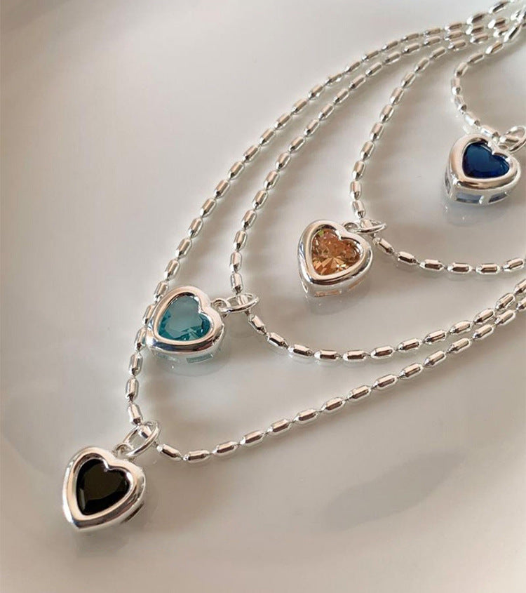 Heart-shaped Zircon Metal Female Simple Personalized Temperament Necklaces