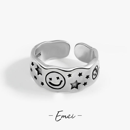Trendy Unique Irregular Smiley Cold Style Rings