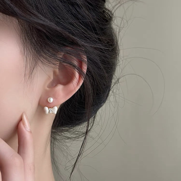 Exquisite Ear Hook Bow Niche Design Light Earrings