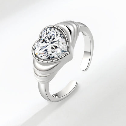 Women's Korean Style Simple High Sense Love Heart-shaped Fashion Personality Rings
