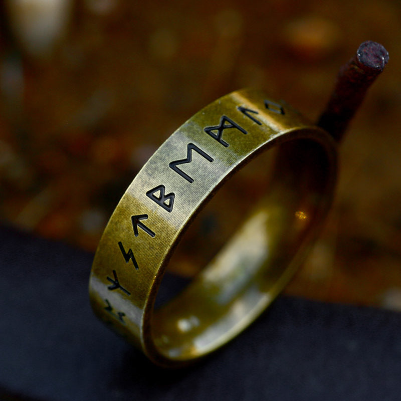 Women's & Men's & Fashion Stainless Steel And Nordic Retro Viking Letter Rings