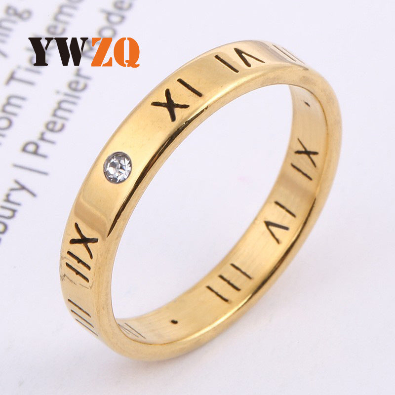 Digital Titanium Steel Niche Advanced Sense Trend Diamond Rings