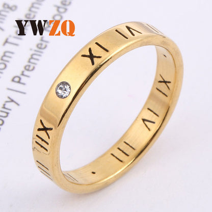 Digital Titanium Steel Niche Advanced Sense Trend Diamond Rings