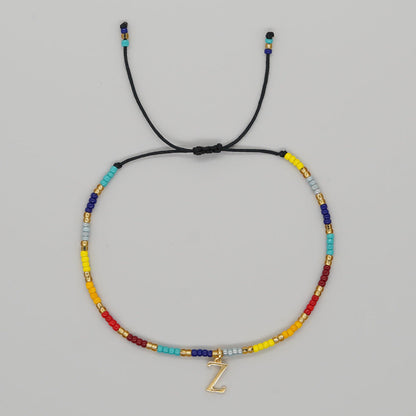 Women's Letter Color Matching Bead Handmade Beaded Bracelets