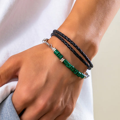 Men's Turquoise Trendy Hip Hop Niche Design Bracelets